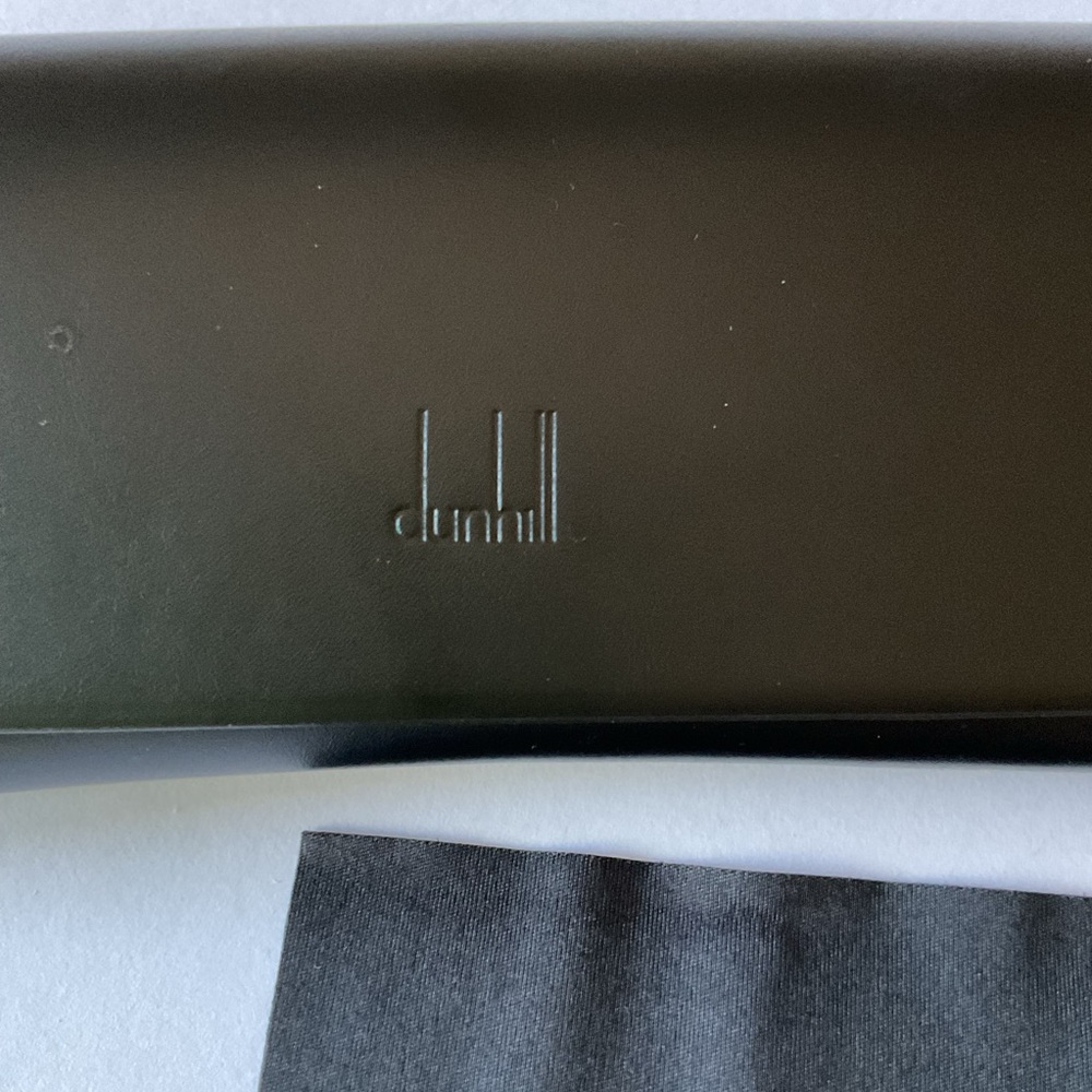 DUNHILL LEATHER SUNGLASSES CASE AND CLEANING CLOTH BLACK NEW